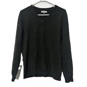 Anatomie Women’s 95% Cashmere V-Neck Green Speckled Sweater Medium